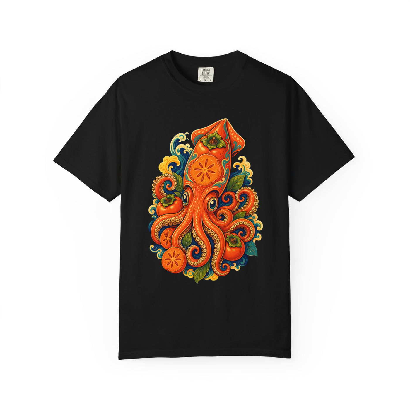 Psychedelic Persimmon Squid Graphic Tee