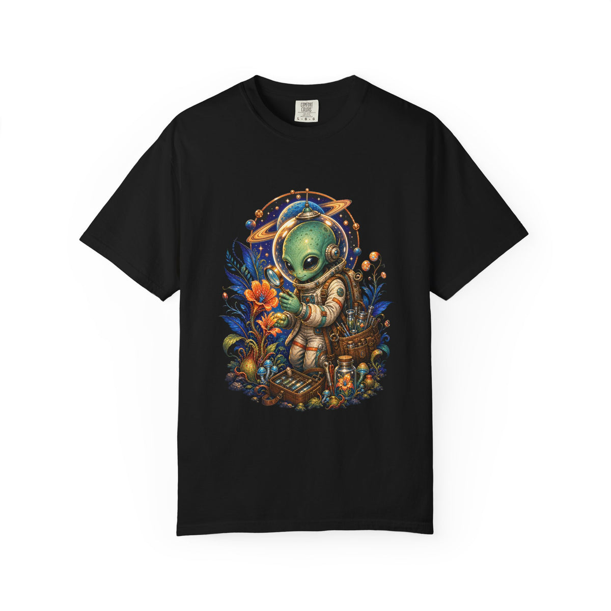 Alien Field Botanist Retro T-Shirt Graphic