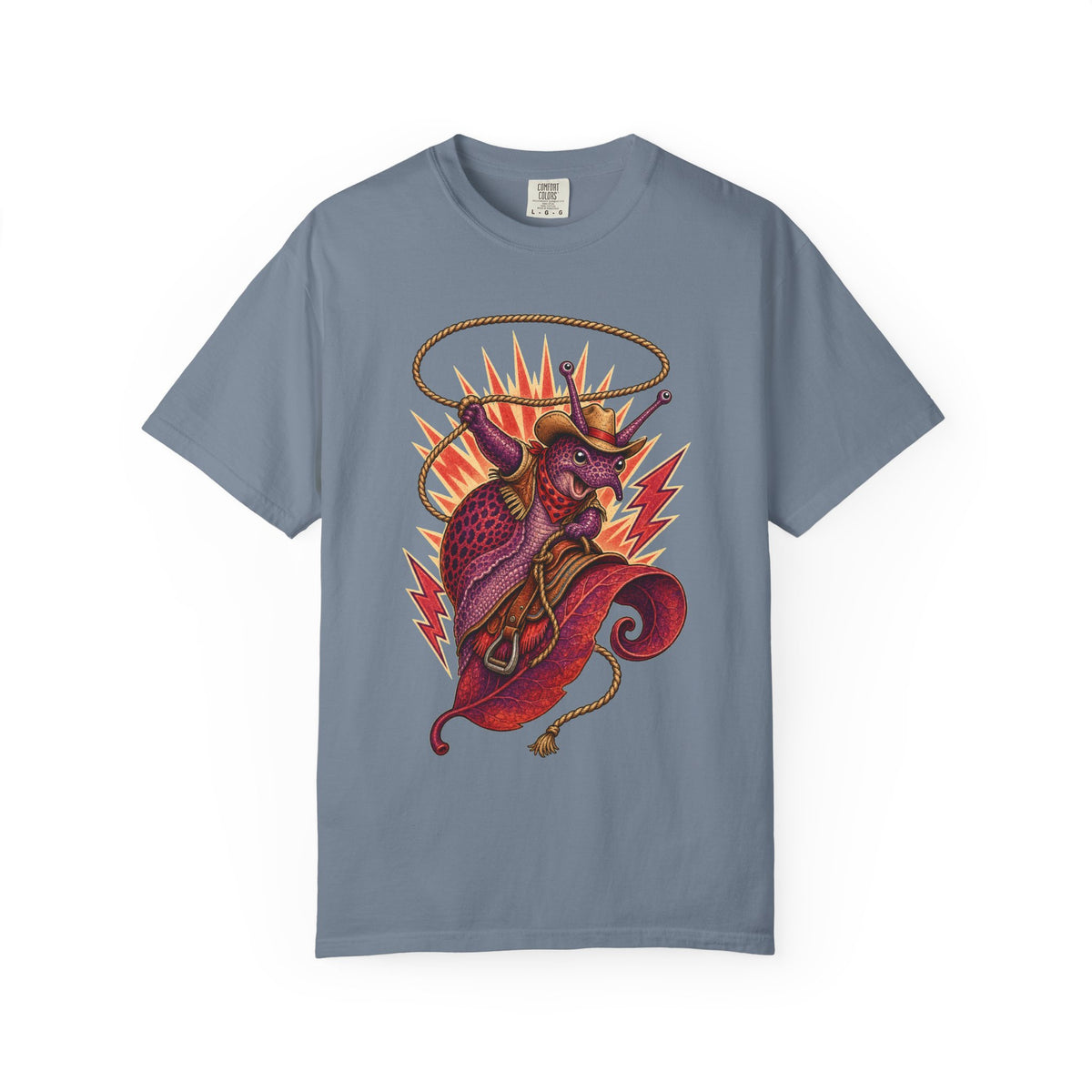 Red Violet Leopard Slug Rodeo Graphic Tee