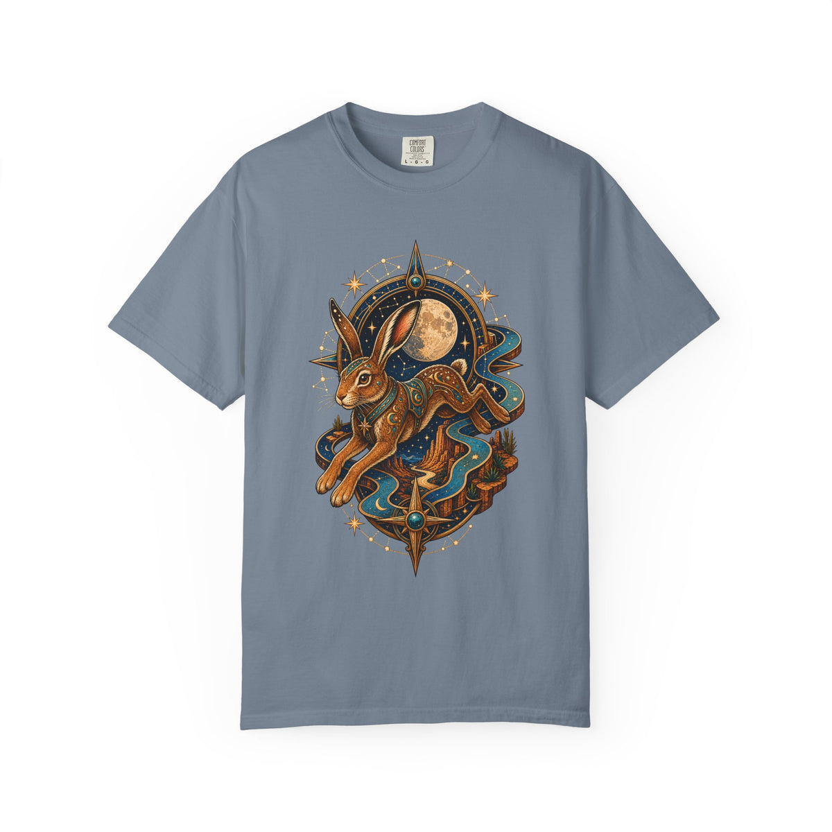 Celestial Desert Hare Compass T-Shirt Graphic