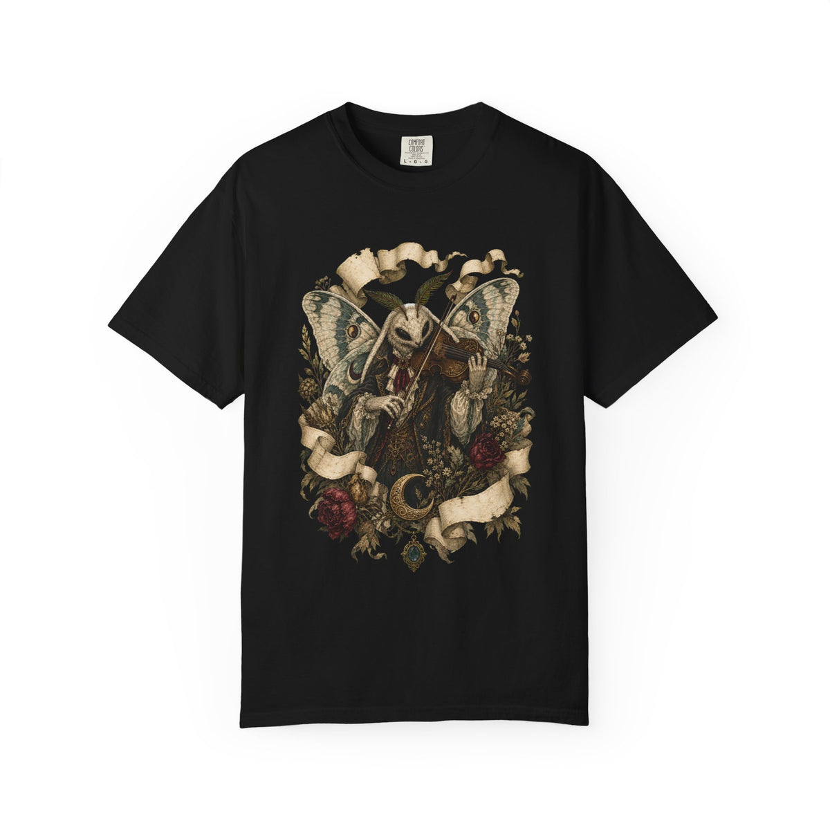 Poetcore Moth Violinist T-Shirt Graphic