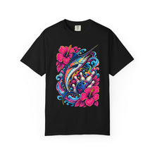 Psychedelic Hibiscus Bowling Swordfish T-Shirt Graphic
