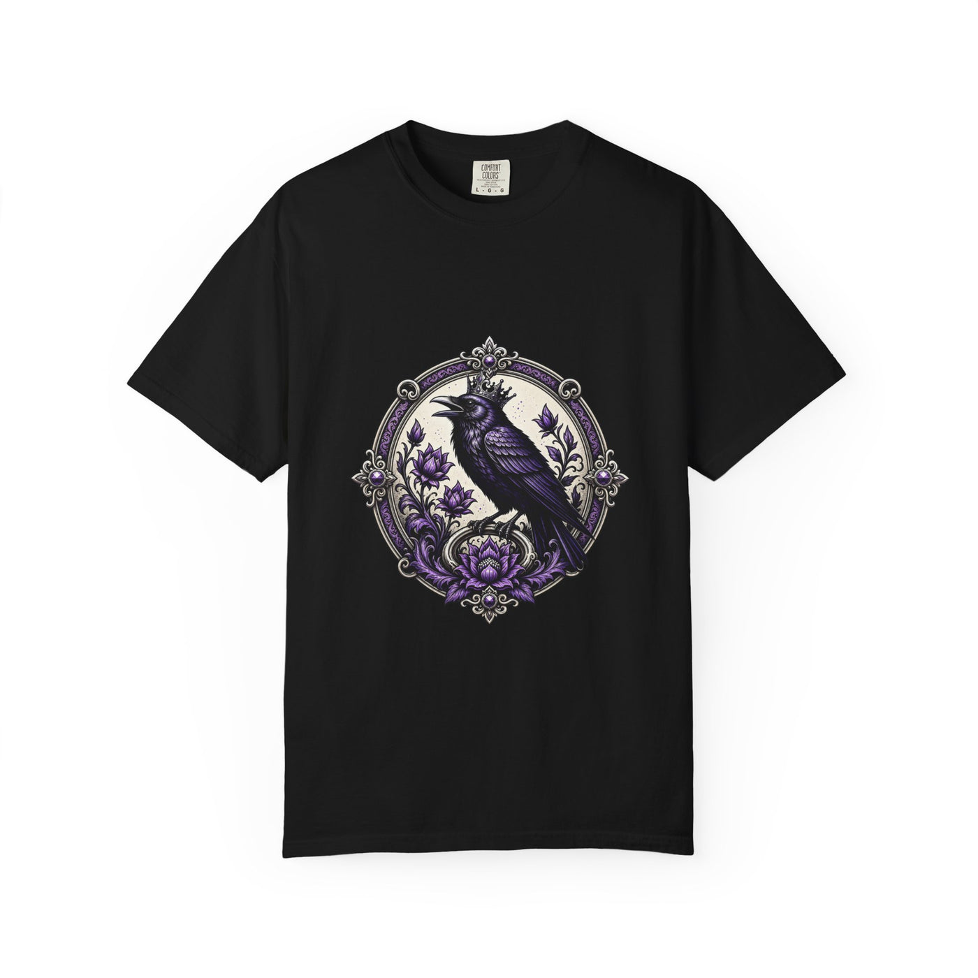 Crowned Raven Violet Crest T-Shirt Graphic