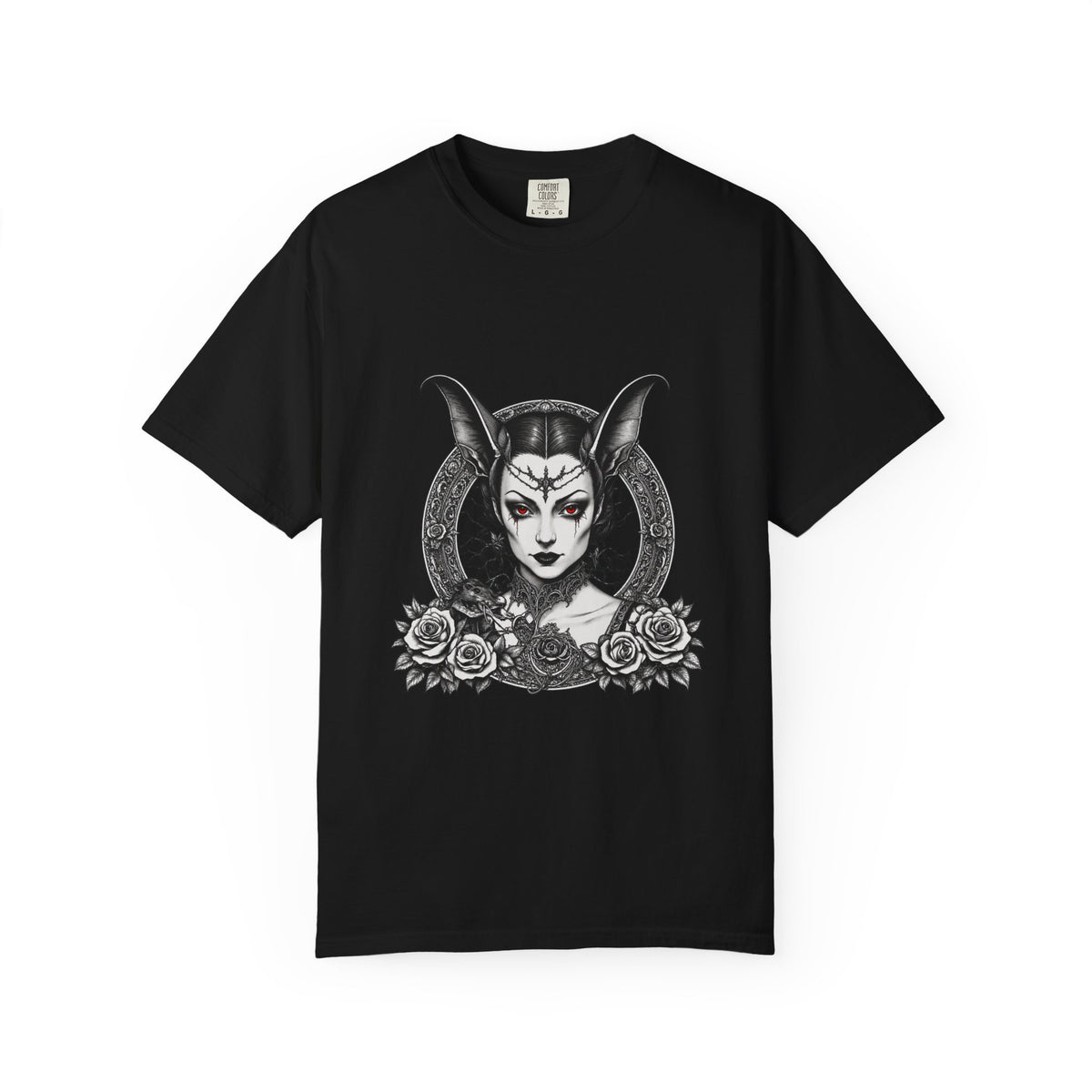 Gothic Vampire Portrait Halo T-Shirt Graphic