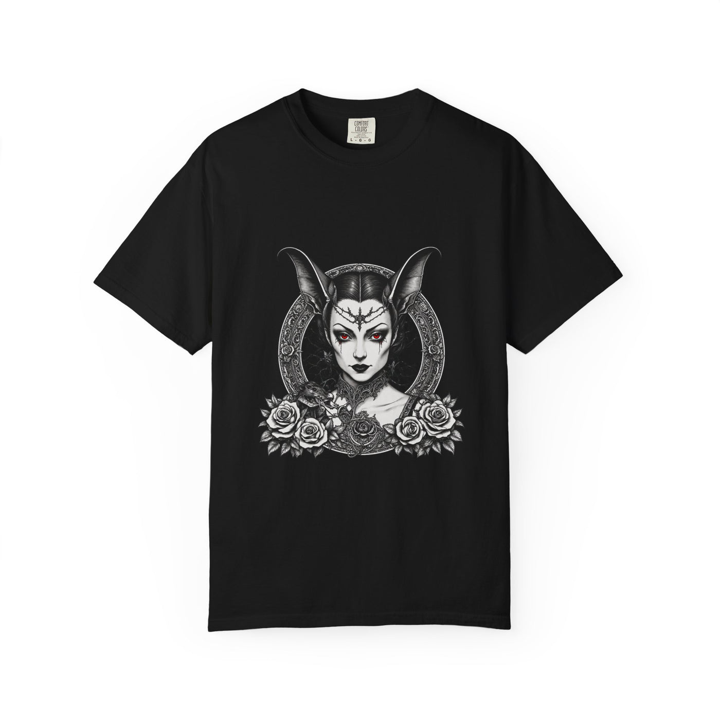 Gothic Vampire Portrait Halo T-Shirt Graphic