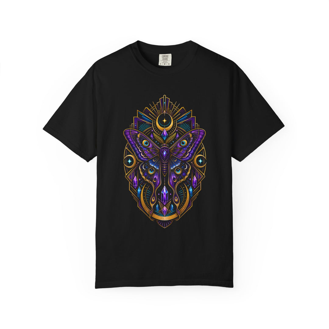 Neon Art Deco Moth Oracle T-Shirt Graphic