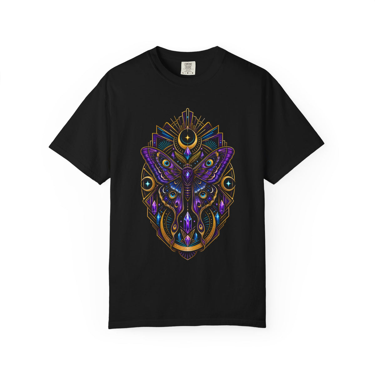 Neon Art Deco Moth Oracle T-Shirt Graphic