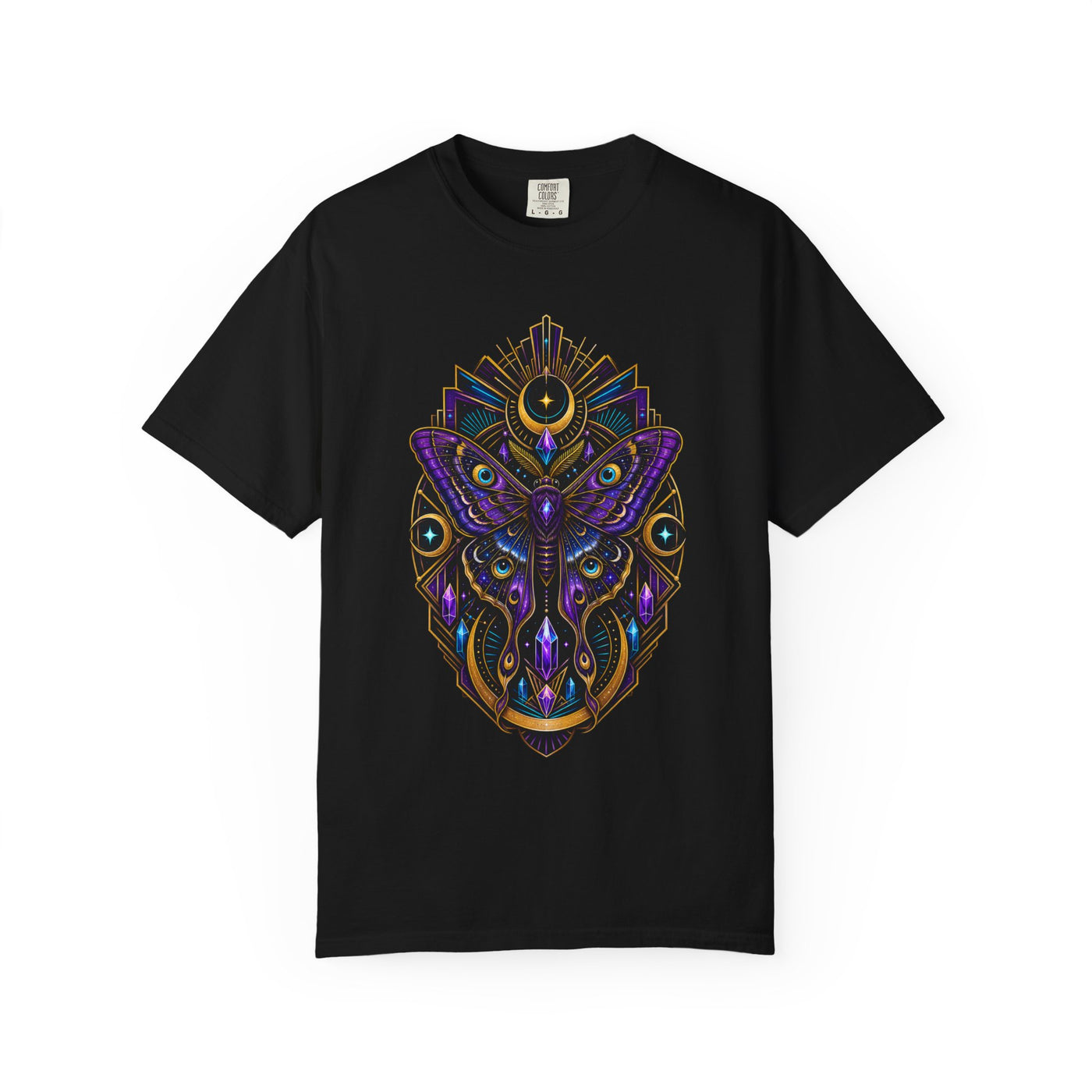 Neon Art Deco Moth Oracle T-Shirt Graphic