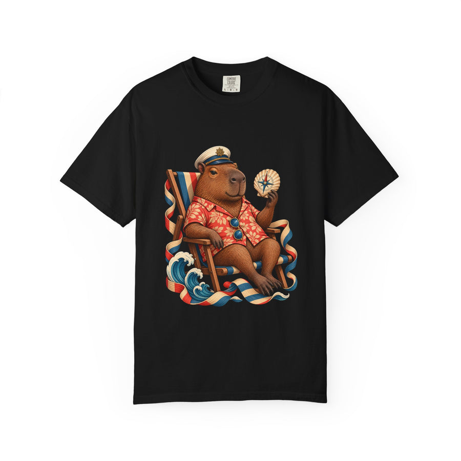 Deck Chair Stripe Capybara Graphic Tee