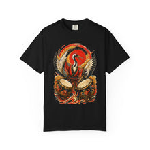 Red Sun Crane Drummer Graphic Tee