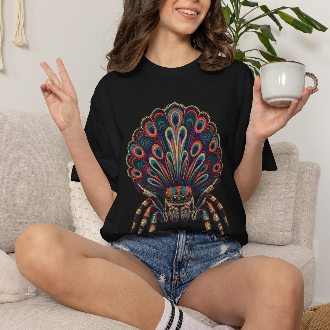 Spectral Peacock Spider Fan Dance Graphic Tee