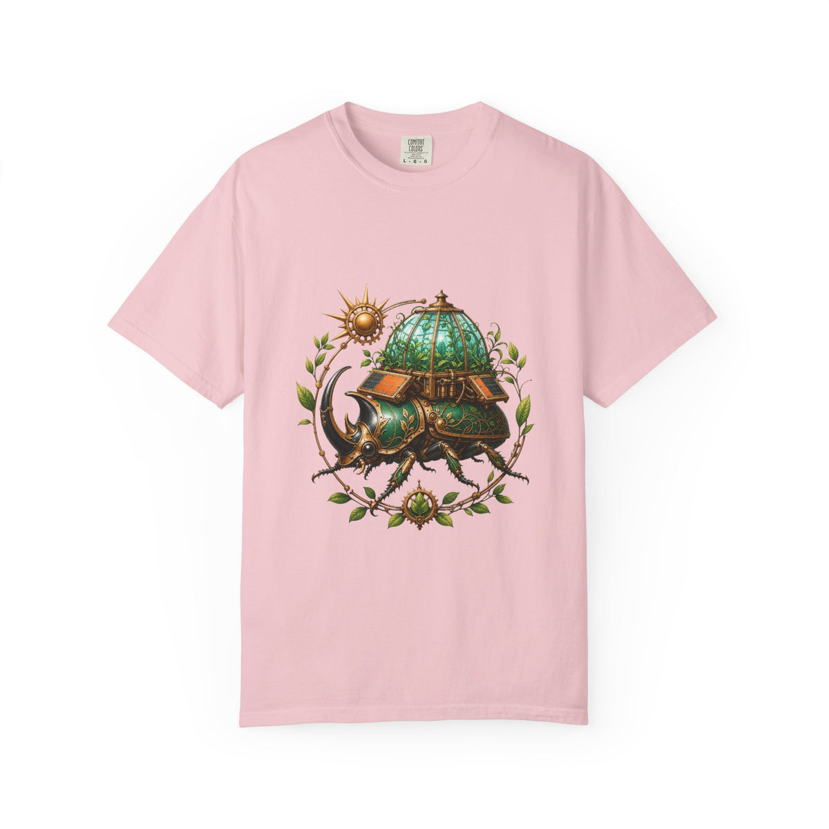 Solarpunk Greenhouse Rhino Beetle Graphic Tee