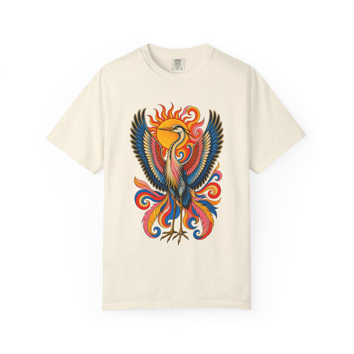 Psychedelic Solar Heron Graphic Tee
