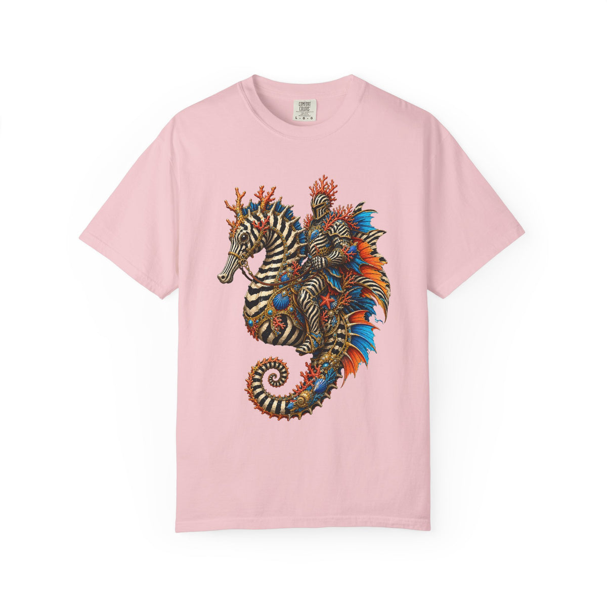 Zebra Coral Seahorse Rider Graphic Tee