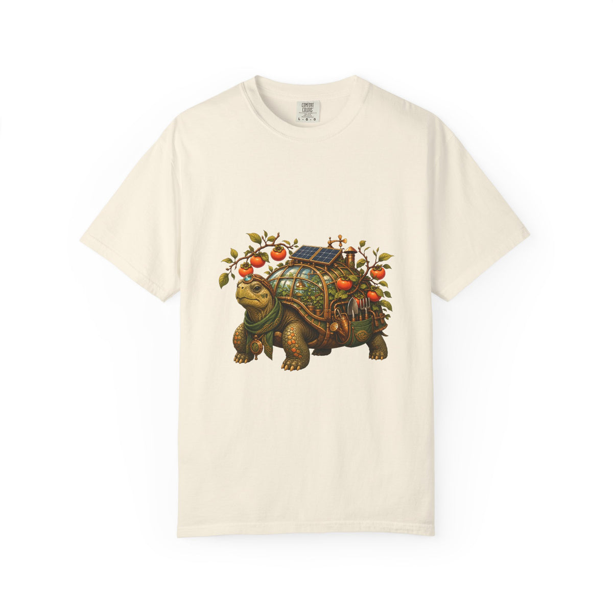 Solarpunk Persimmon Tortoise Graphic Tee