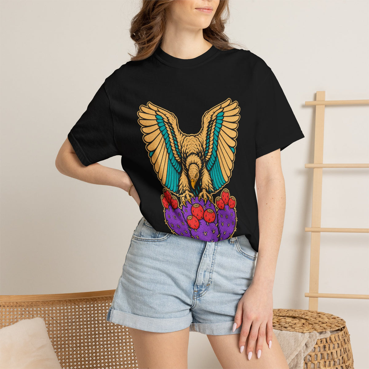 Prickly Pear Vulture Embroidered Western Graphic Tee