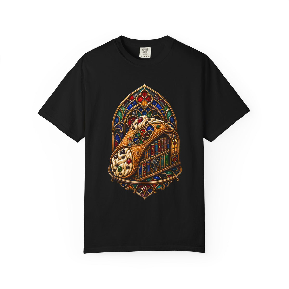 Stained Glass Library Cannoli T-Shirt Graphic
