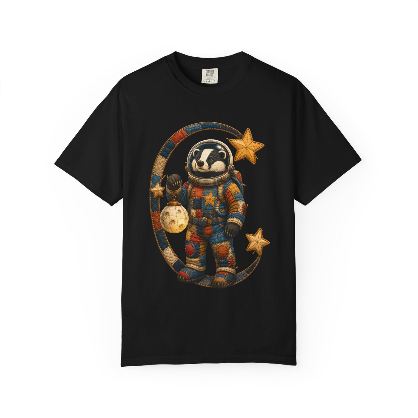 Patchwork Badger Astronaut Graphic Tee