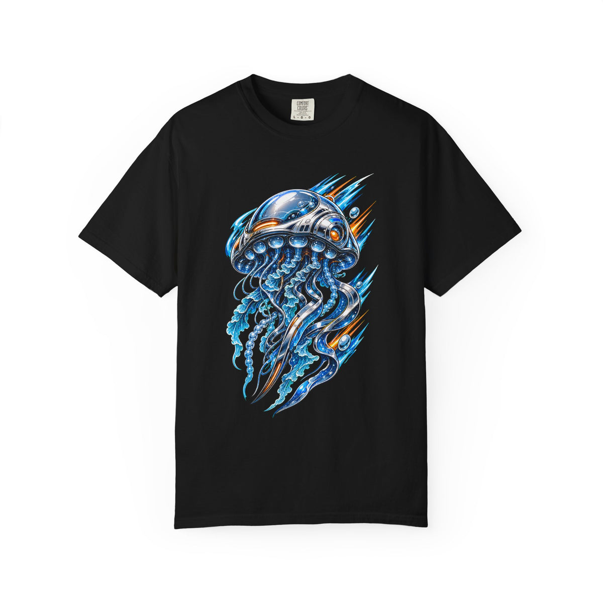 Chrome Bubble Jellyfish Racer T-Shirt Graphic
