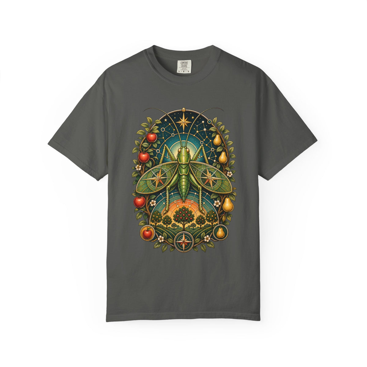 Retro Futurist Orchard Compass Katydid T-Shirt Graphic