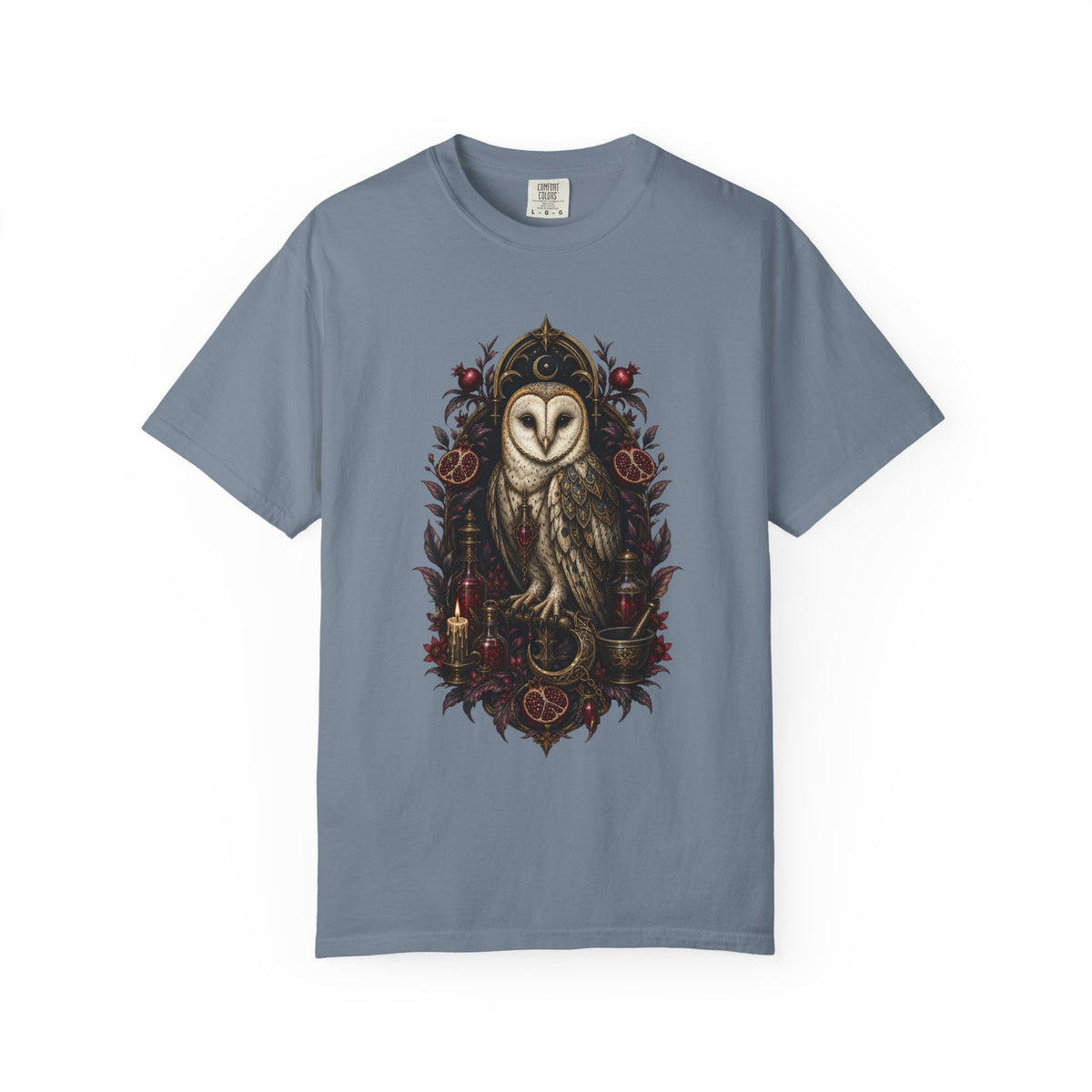 Gothic Pomegranate Barn Owl Graphic Tee