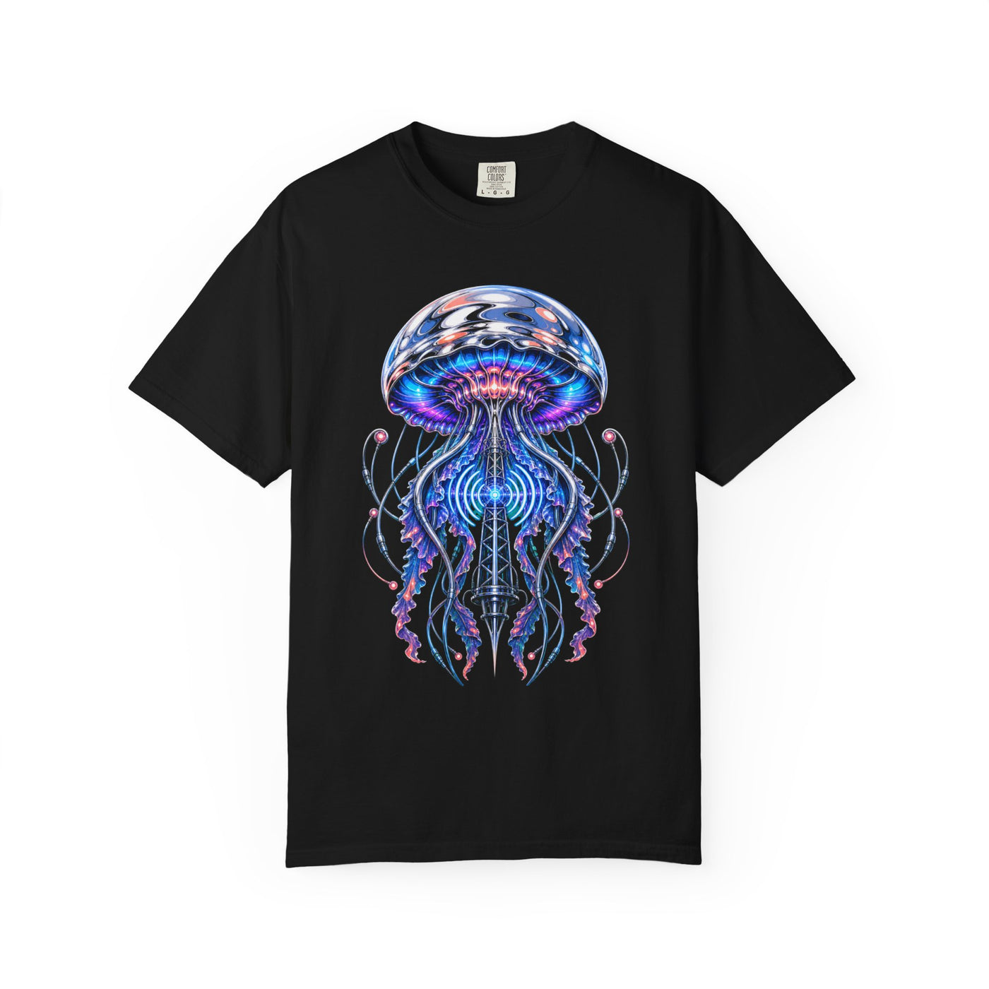 Chrome Jellyfish Radio Tower T-Shirt Graphic