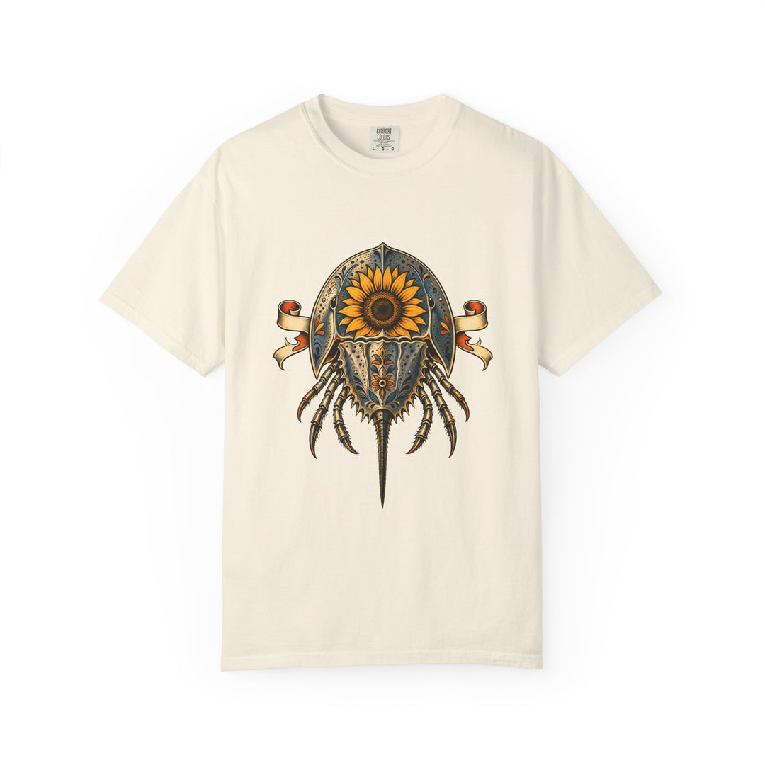 Tattoo Sunflower Horseshoe Crab Graphic Tee