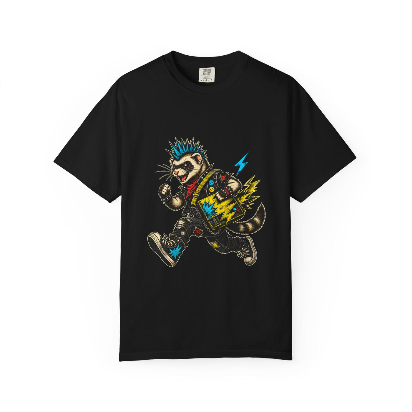 Punk Zine Ferret Courier T-Shirt Graphic