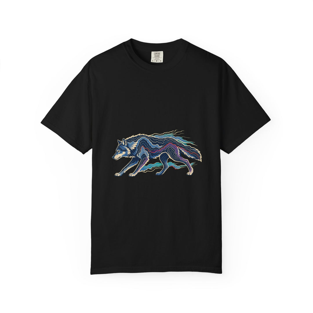 Midnight Topographic Wolf Graphic Tee