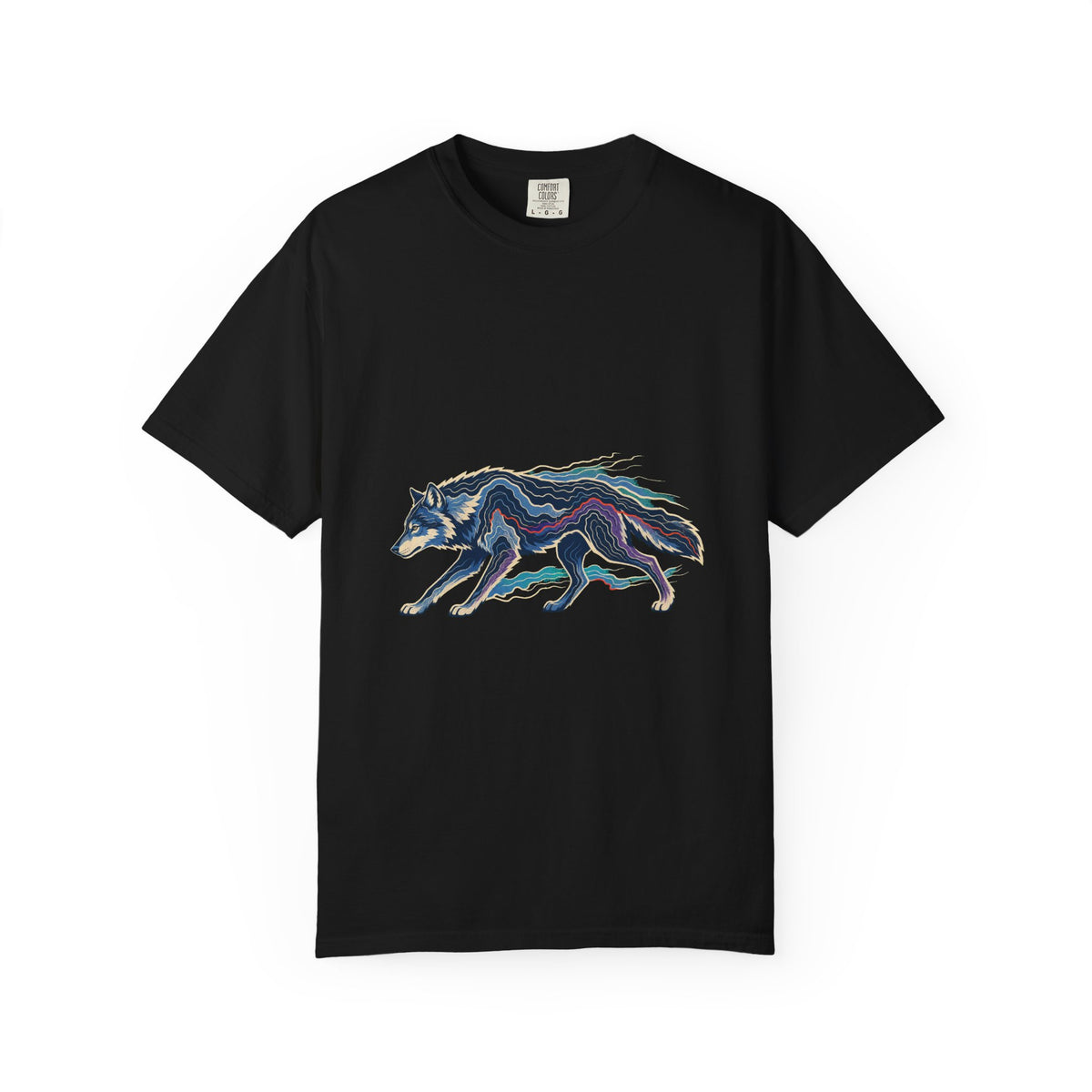 Midnight Topographic Wolf Graphic Tee