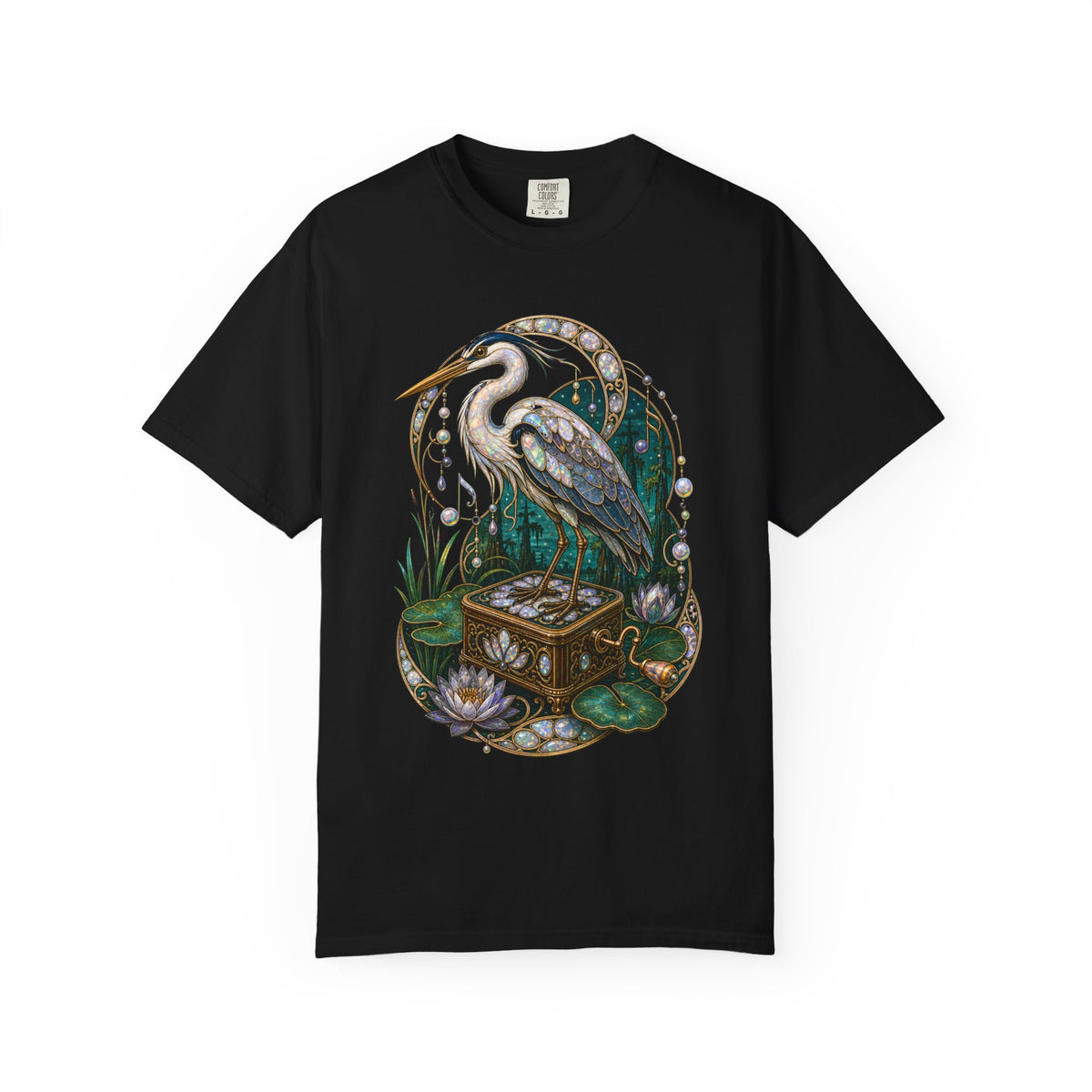 Opal Swamp Music Box Heron T-Shirt Graphic