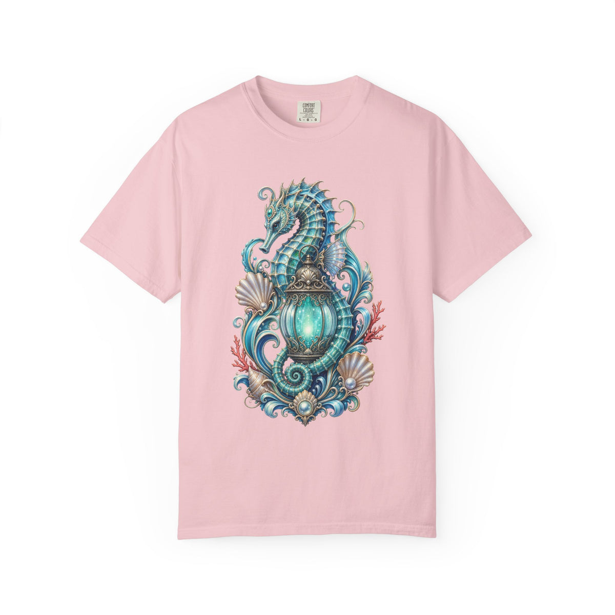 Aquamarine Seahorse Lantern Graphic Tee