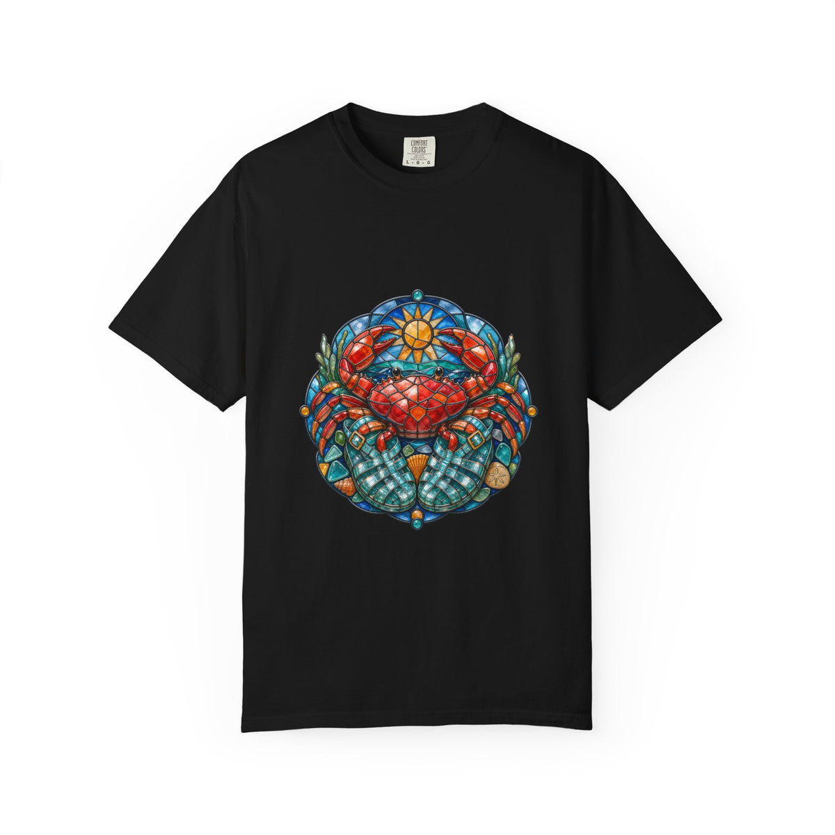 Stained Glass Jelly Sandal Crab T-Shirt Graphic