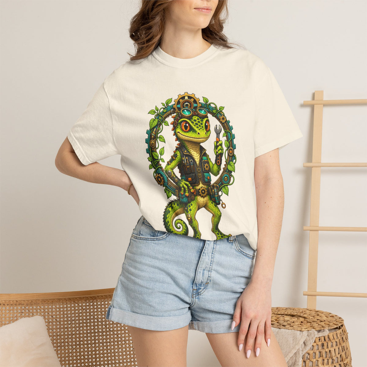 Acid Green Gecko Mechanic Graphic Tee