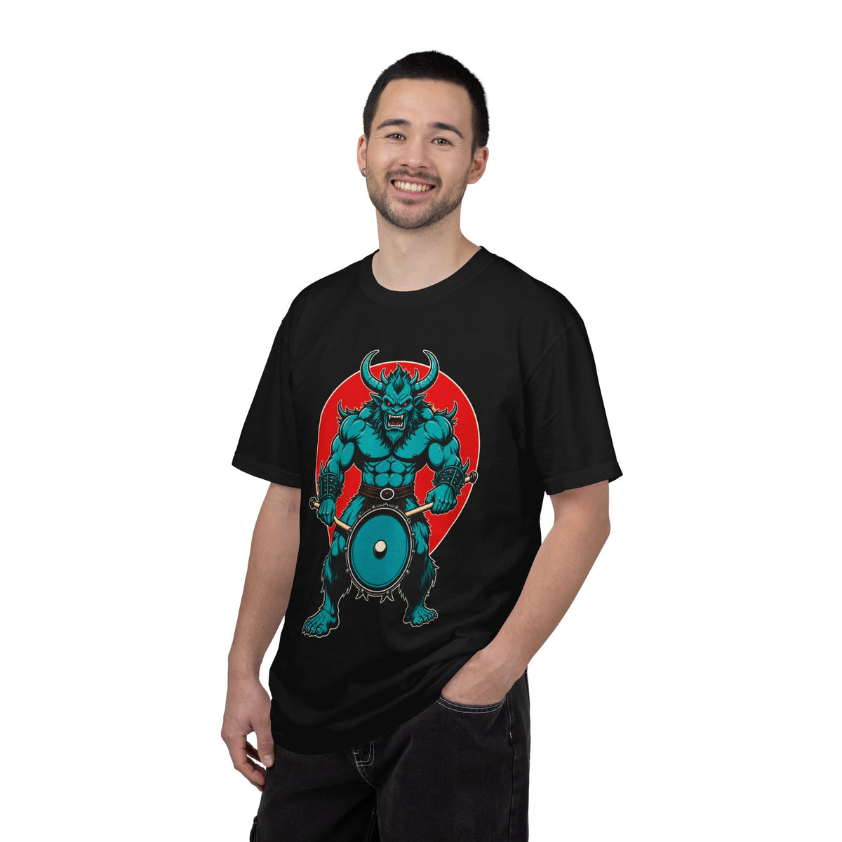 Demon Drummer Band Mascot T-Shirt Graphic