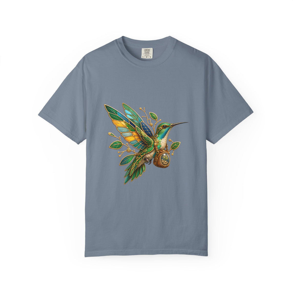 Solarpunk Hummingbird Courier Graphic Tee
