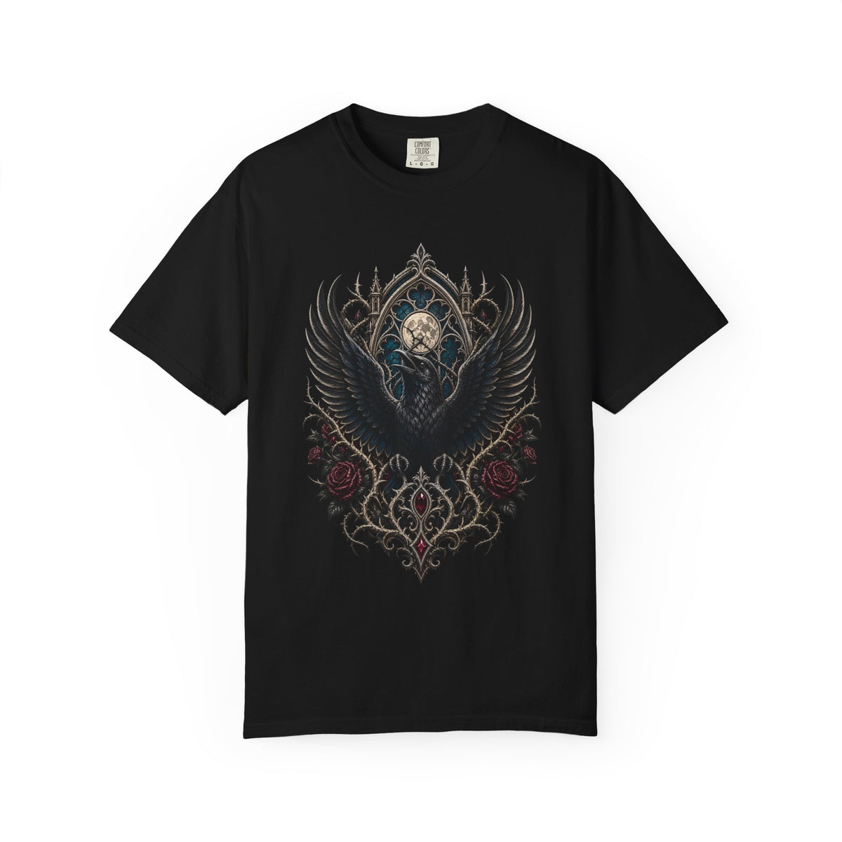 Gothic Raven Cathedral T-Shirt Graphic