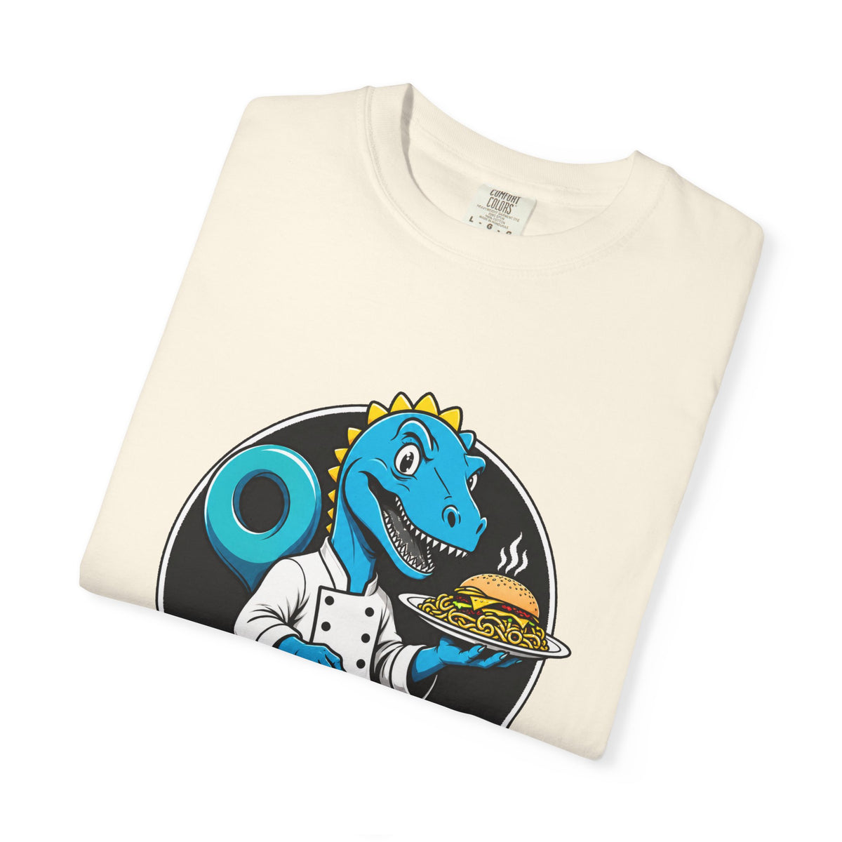 Dinosaur Chef Burger Pasta T-Shirt Graphic