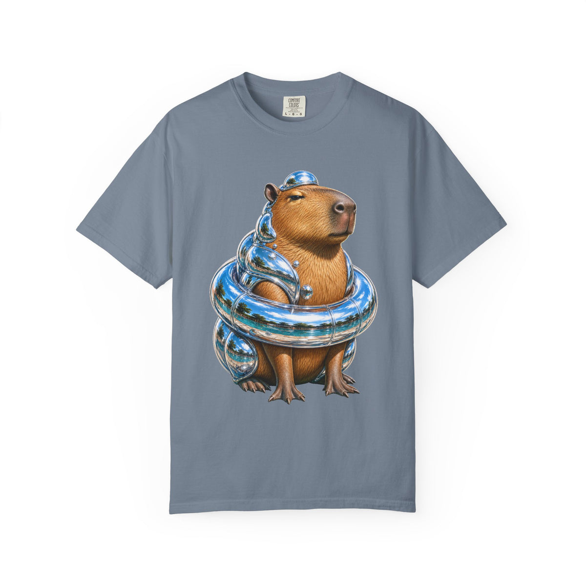 Chrome Bubble Capybara Graphic Tee