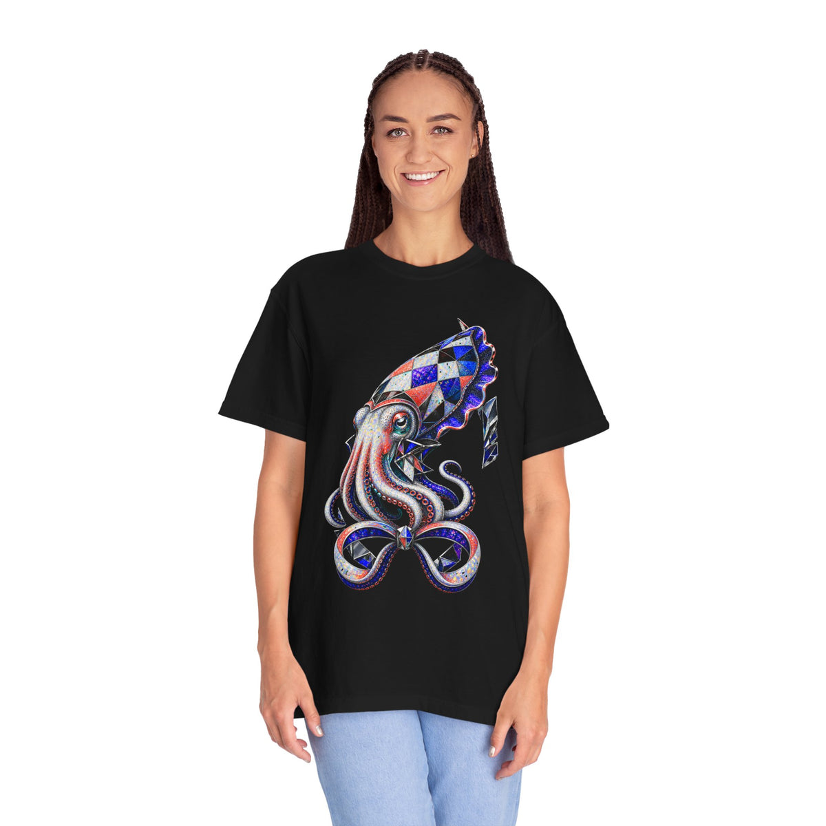 Glitch Glam Cuttlefish Harlequin Graphic Tee