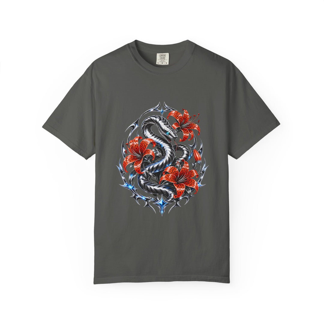Chrome Tiger Lily Serpent Graphic Tee