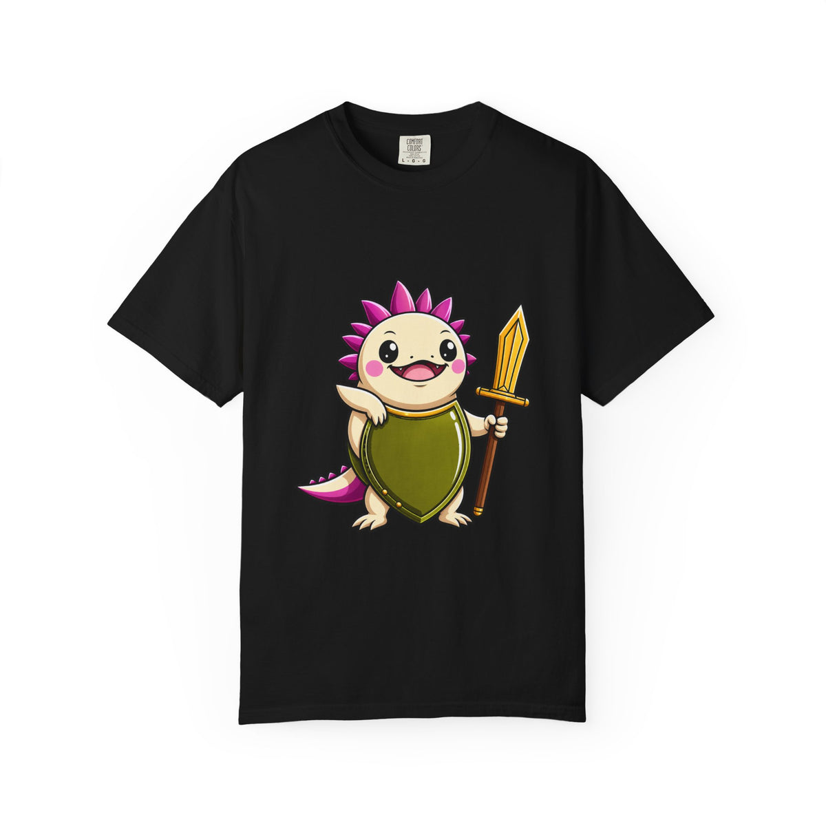 Axolotl Knight Cartoon T-Shirt Graphic