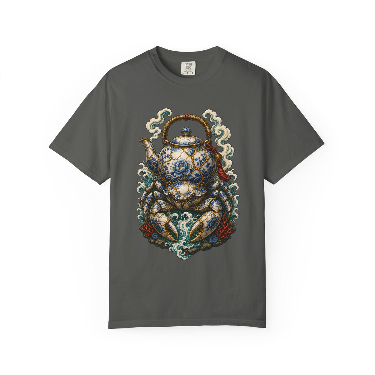 Kintsugi Teapot Guardian Crab T-Shirt Graphic