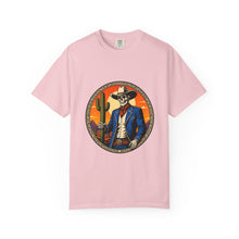 Skeleton Cowboy Sunset Emblem T-Shirt Graphic