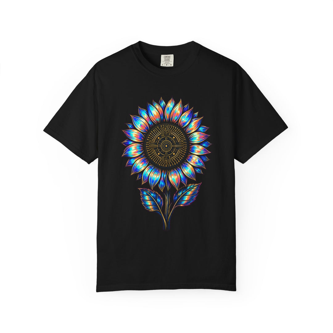 Holographic Sunflower Circuit Graphic Tee