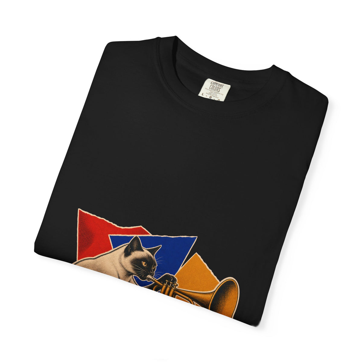 Siamese Cat Trumpet Hard-Bop Collage Graphic Tee