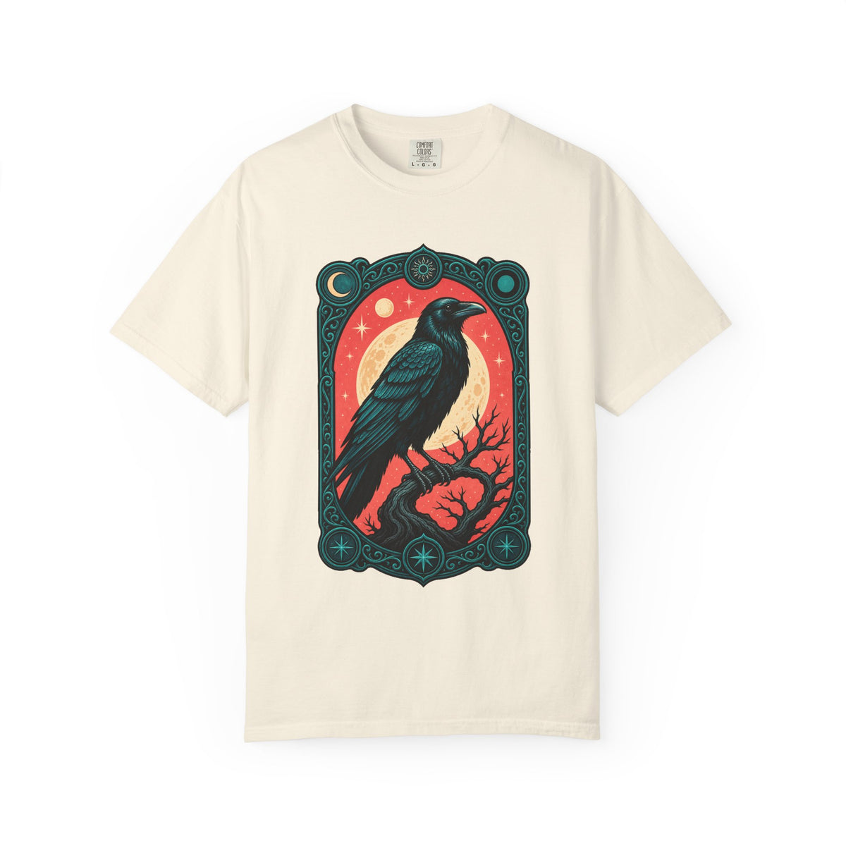 Moon Raven Gothic Crest T-Shirt Graphic