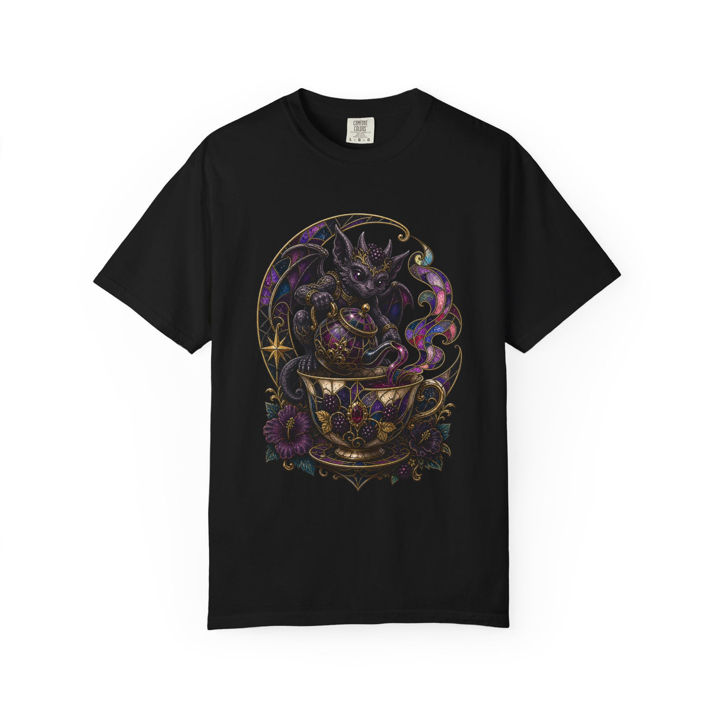 Gothic Blackberry Teapot Gargoyle T-Shirt Graphic