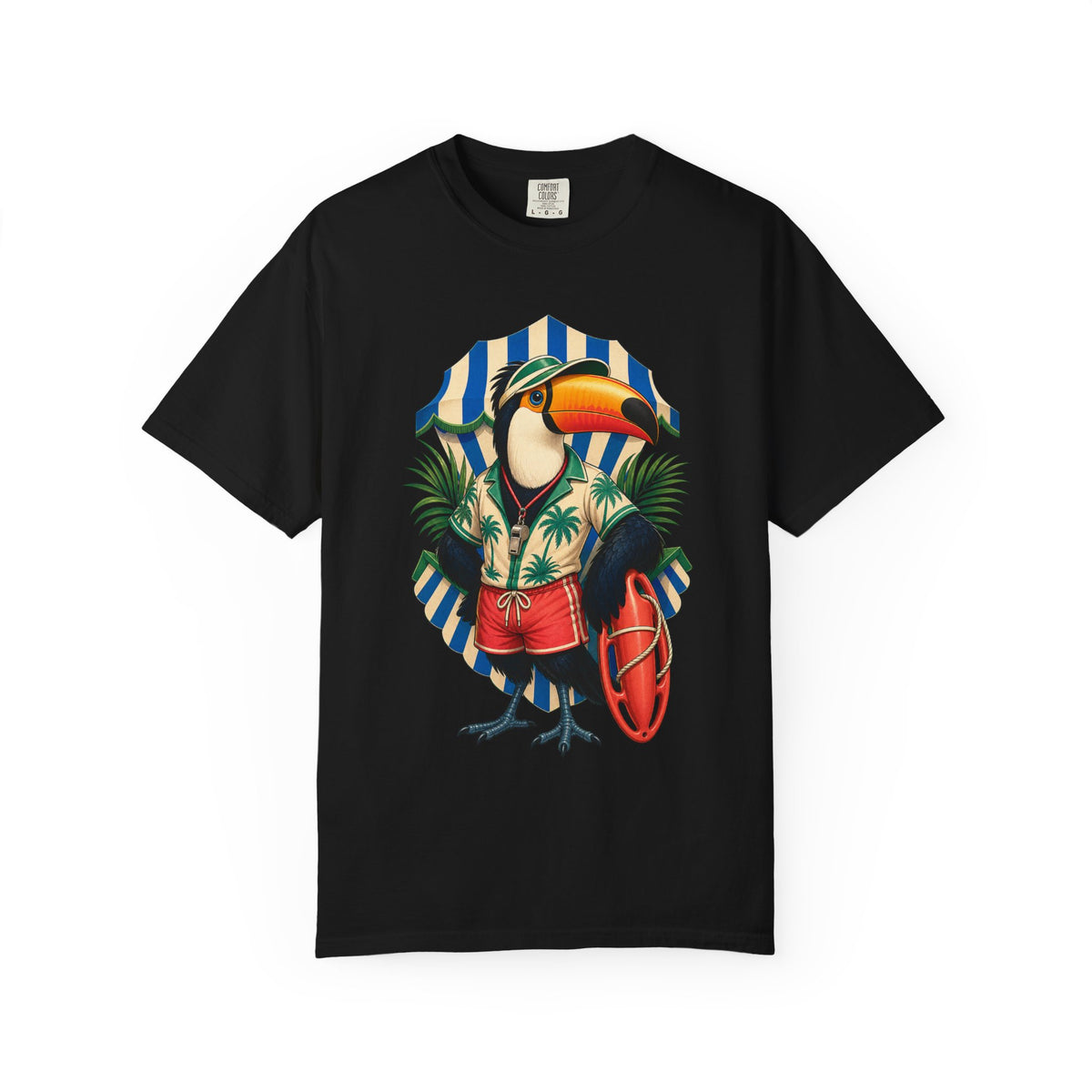 Cabana Stripe Toucan Lifeguard Graphic Tee