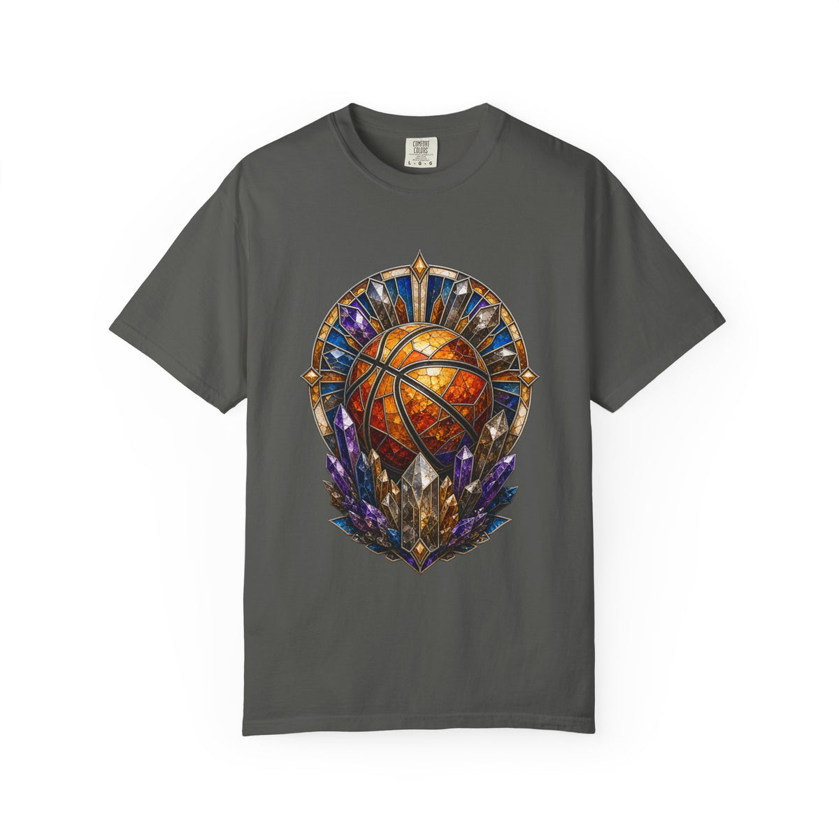 Stained Glass Mineral Basketball Relic T-Shirt Graphic